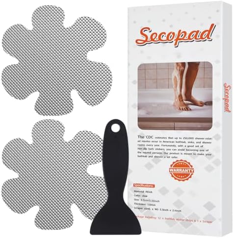 Secopad 12PCS Snowflake Non Slip Bathtub Stickers by Secopad