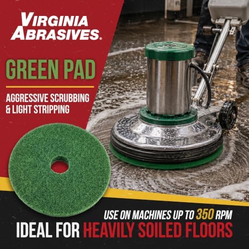 Green Floor Maintenance Pads, Deep Cleaning & Light Stripping - Image 2