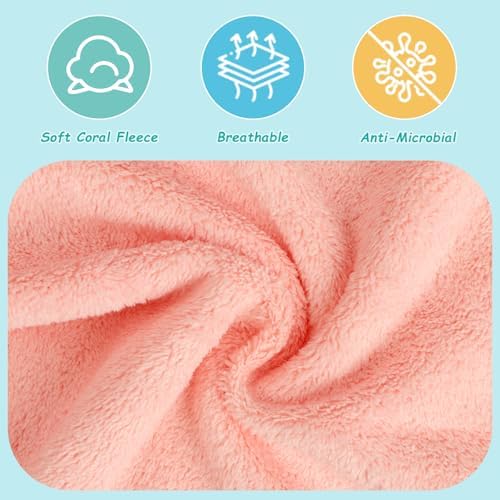 HOMEXCEL Baby Washcloths 12 Pack Coral Pink Microfiber 7"x9" Soft - Image 3