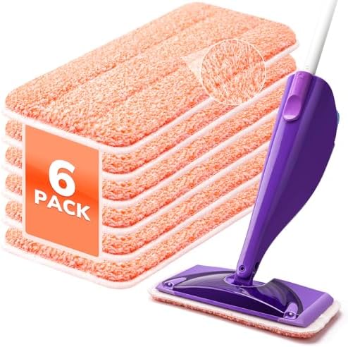 AIR U+ 6 Pack Reusable Scrubbing Mop Pads Refills by AIRU