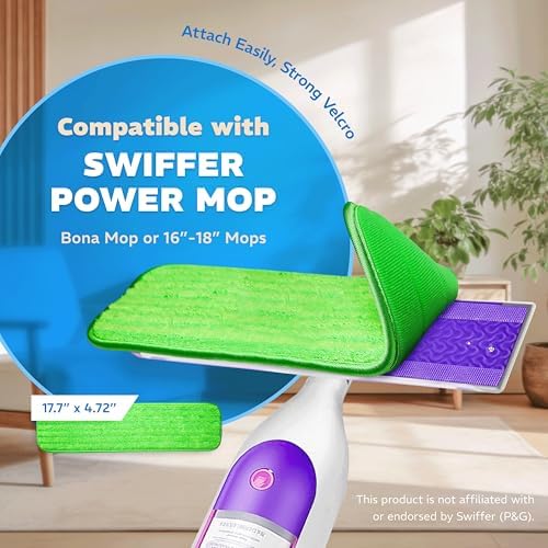 3 Pack 18 inch Reusable Microfiber Mop Pads, - Image 2