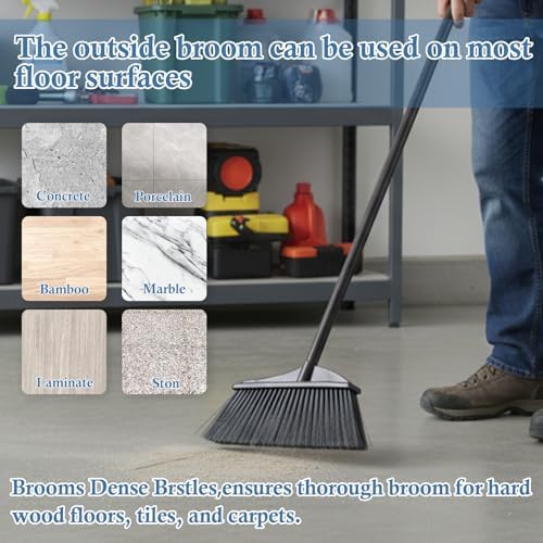 Black Broom for Floor Cleaning, Manual Sweeper for Kitchen, Small Spaces - Image 6