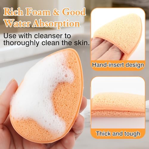Reusable Face Scrubber Sponges – 3-Pack Gentle Exfoliating Makeup Remover Pads - Image 3