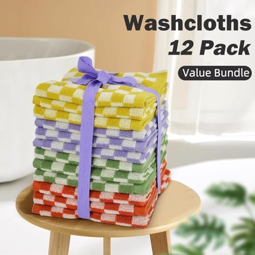 Washcloths 12 Pack Checkered - Image 4