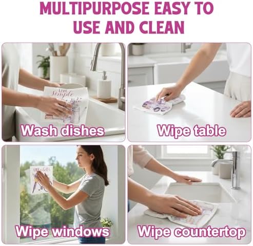 Swedish Dishcloths for Kitchen, 6 Pack Swedish Dish Cloths, Washable Kitchen - Image 7
