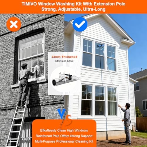 152'' Window Cleaning Kit, 2 in 1 Window Squeegee - Image 4