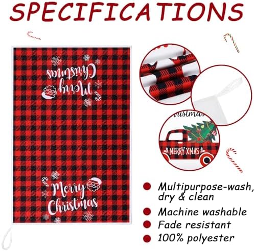 Honoson Christmas Kitchen Towels Ultra Absorbent Dish Quick to Drying Buffalo - Image 5