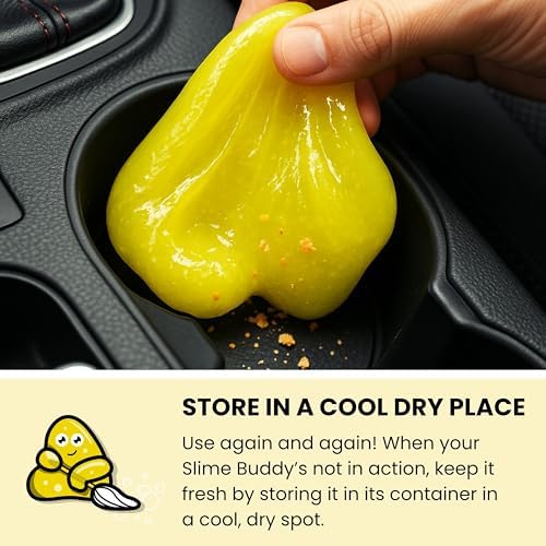 Slime Buddies Car Detailing Slime, Lemon 3 Pack, Reusable Dust Remover - Image 2