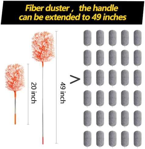 Extendable Microfiber Duster, 20-49 in, 10 Replaceable Heads - Image 7
