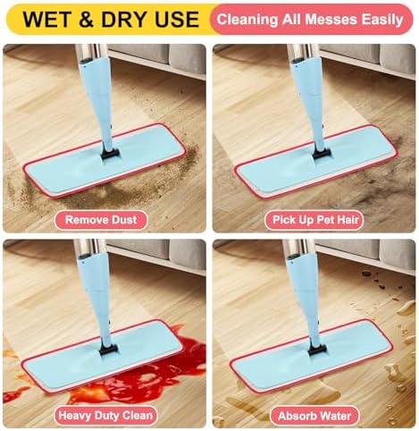 16.5 inch Reusable Mop Pads Microfiber Spray Mop Replacement Heads - Image 6