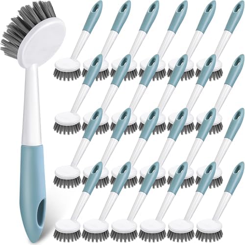 Patelai 24 Pack Long Handle Dish Scrub Brush Stiff Bristles by Patelai