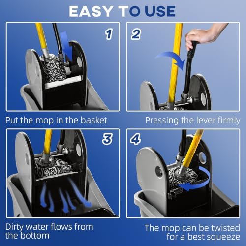 HOMCOM 9.5 Gallon Mop Bucket - Image 4