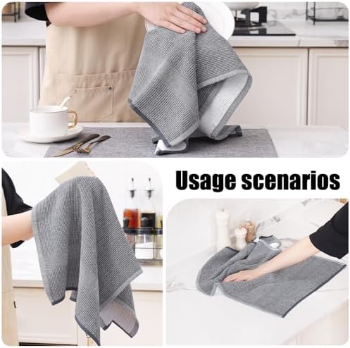 Homaxy 380 GSM Cotton Premium Kitchen Towels 6 Pack - Image 4