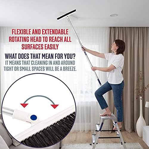 Candor Rotatable Push Broom | 63 Inch Long Lightweight Flexible Cleaning Brush - Image 4