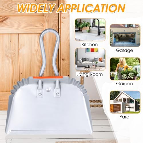 4 Pack Industrial Metal Dustpan 12" Heavy Duty Dust Pan - Image 7