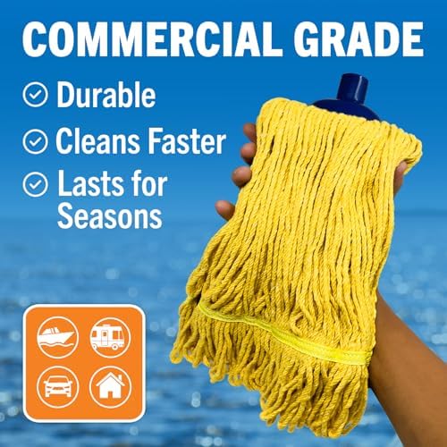 Screw On Cotton Mop Head Replacement Refill, Heavy Duty String Mop Head - Image 5