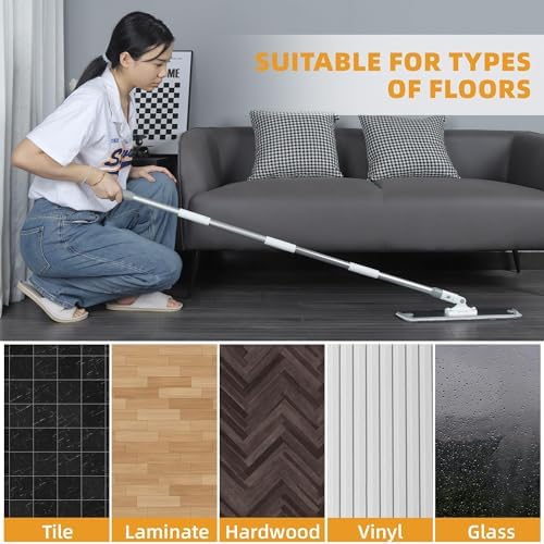 Flat Microfiber Mop for Floor Cleaning, 23.6 Inch Extra-Wide Aluminum Base Mop - Image 5