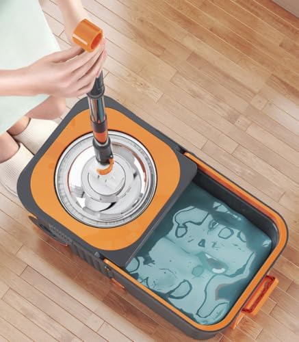Kitchen 360 Spin Mop with Detachable Bucket, 6 Microfiber Mop Pads - Image 3