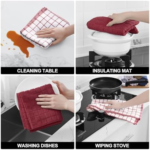 Homaxy Large Premium Cotton Kitchen Towels 16"x 28", 6 Pack - Image 4