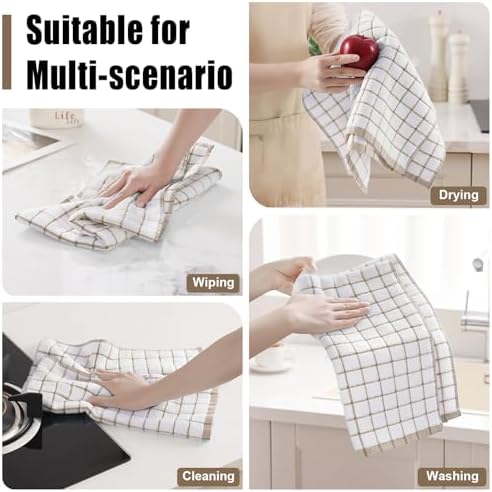 Homaxy Premium Kitchen Towels, Check Design - Image 6