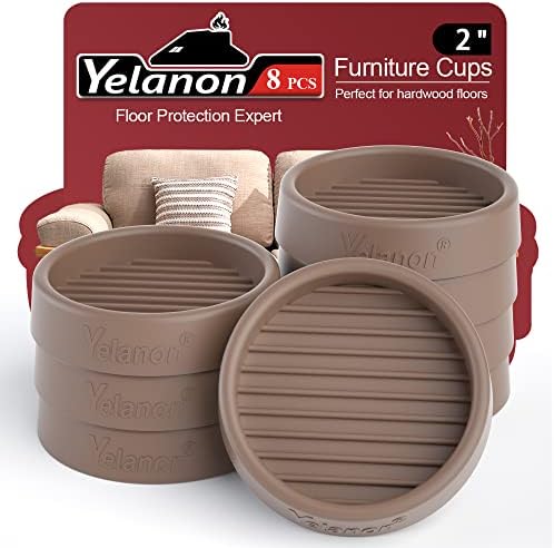 Non Slip Furniture Pads for Hardwood Floors -Yelanon 8Pcs 2” Coasters Cups by Yelanon