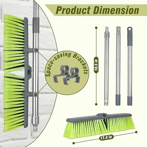 18" Push Broom with 47" Long Handle - Image 2