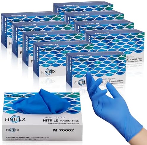 FINITEX Nitrile Disposable Medical Exam Gloves 4mil 100PCS Food Glove by FINITEX