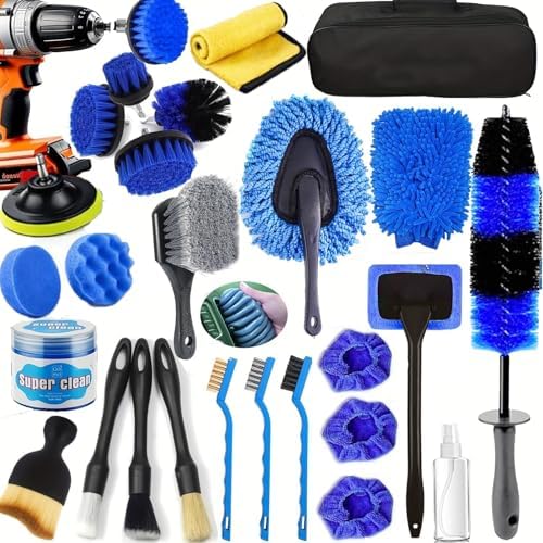 26Pcs Car Detailing Kit, Car Detailing Brush Set, Auto Detailing Drill Brush Set by Unknown