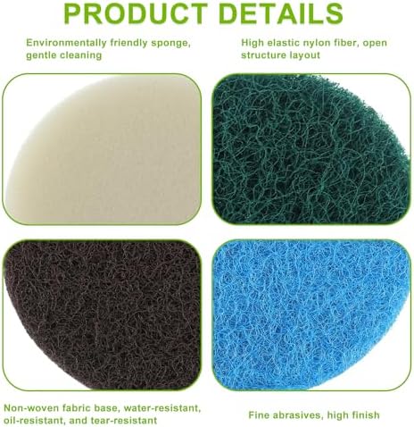 16pcs Electric Cleaning Brush Pad Set 4 Foam Pads 4 Kitchen Mats 4 Performance - Image 3