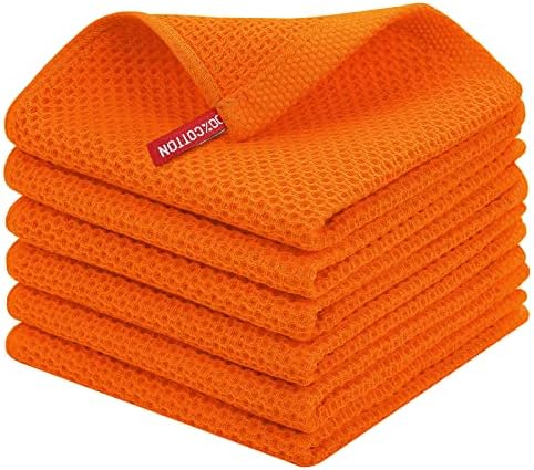 Homaxy 100% Cotton Waffle Weave Kitchen Dish Cloths 6-Pack by Homaxy