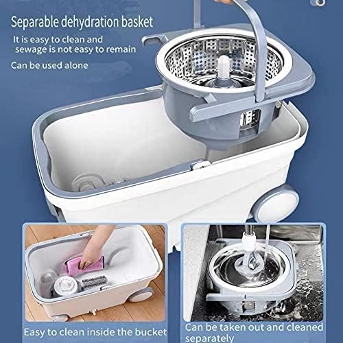 Michao Spin Mop Bucket Deluxe 360 Spinning Floor Cleaning System - Image 6