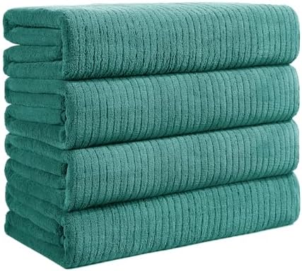 4 Pack Bath Towels Set 35 x 70in Extra Large, Ultra Soft Microfiber by Lunoku