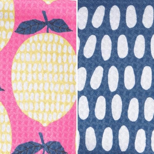 Ritz 6-Piece Lemon & Speckle Microfiber Dish Cloth Set – Retro Citron Grove & - Image 2
