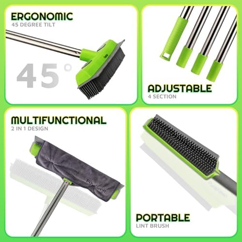 Rubber Broom for Pet Hair —Gets What Your Vacuum Misses, Non-Scratch Carpet - Image 3
