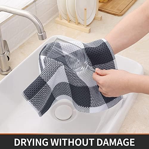Homaxy Cotton Check 6 Pack Dish Cloths - Image 3