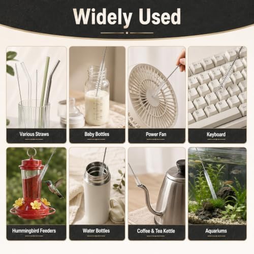 10 Pack Straw Cleaning Brushes, 10 Diameters, - Image 4