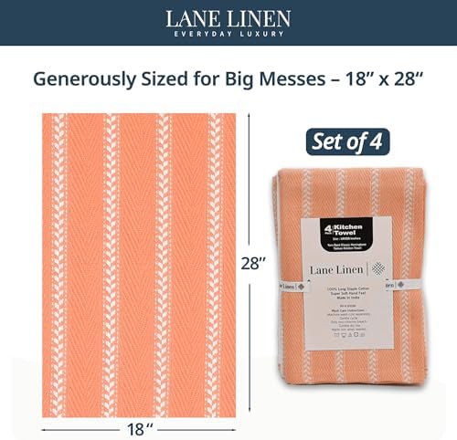 LANE LINEN Kitchen Dish Towels 100% Cotton Soft & Durable 4 Pack - Image 2