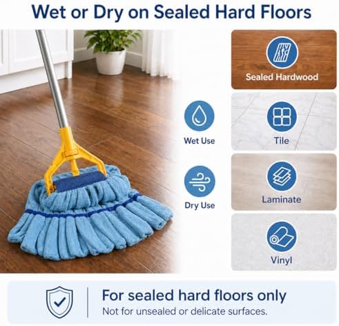 Tidy Monster Microfiber Mop Head Replacement, 16 oz Loop-End Mop Refill - Image 4