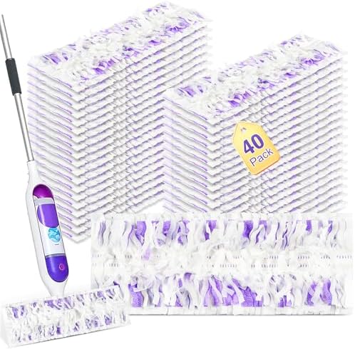 40 Pack Refill Pads for Power Mop™ Multi-Surface & PowerMop™ Wood Mop by Fenkabs