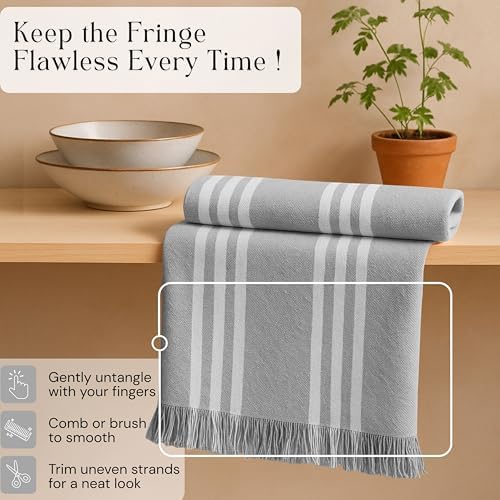 Stripe Dish Towels 12 Pack, 16x26 Inches, Quick Dry Rags - Image 3