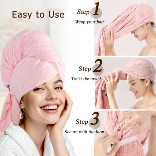 Large Microfiber Hair Wrap Towel - Image 5