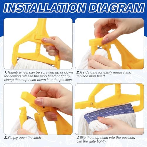 Eccliy 3 Pack Commercial Mop Head Replacement, Cotton String - Image 6