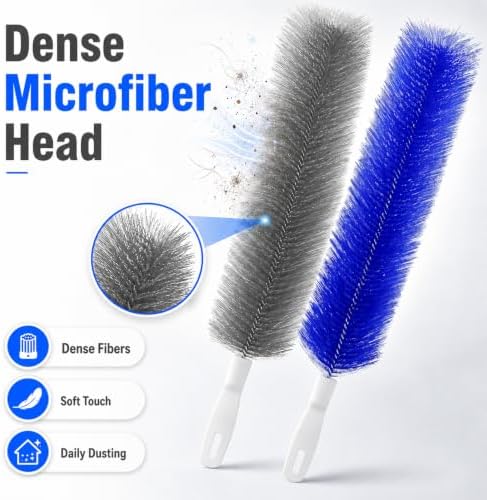 2PCS Fan Cleaning Brush Bendable Microfiber Duster Cleaner Window Head Reusable - Image 2