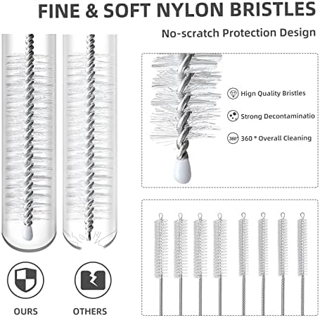 Hiware Straw Cleaner Brush Set, 8-Piece Long Cleaning Brush - Image 3