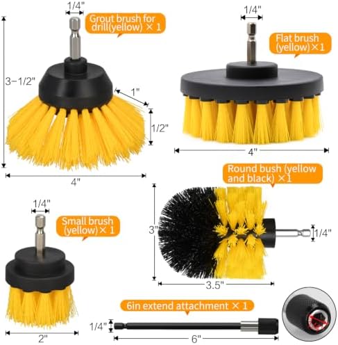 5pcs Drill Brush Attachment Set, - Image 6