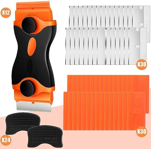 WILLBOND 72 Pcs Double Razor Blade Scraper Tool Set 12 Pcs 2 in 1 Razor Scraper - Image 2