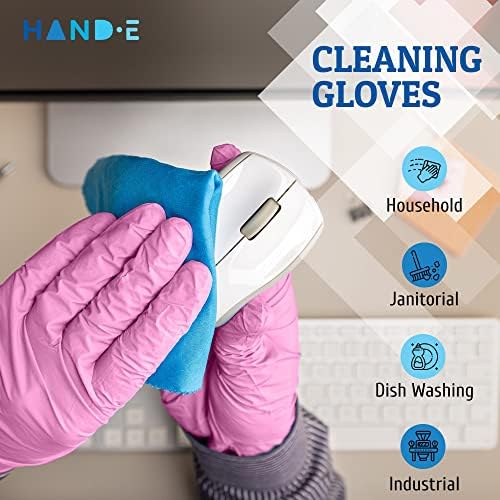Hand-E Touch Pink Nitrile Disposable Gloves - Image 4