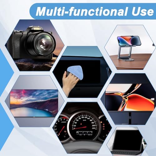BFXM Car Screen Cleaner, 4.1''×4.1'' Blue Microfiber Dashboard Wipes - Image 7
