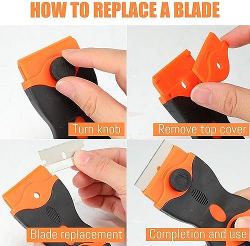 WILLBOND 72 Pcs Double Razor Blade Scraper Tool Set 12 Pcs 2 in 1 Razor Scraper - Image 4