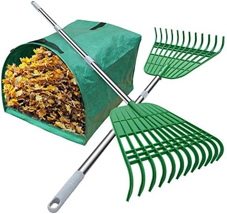 Gardzen 12 Tines Gardening Leaf Rake by Gardzen